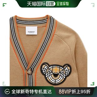 8065752 香港直邮BURBERRY 毛衣 棕色女童针织衫 99新未使用