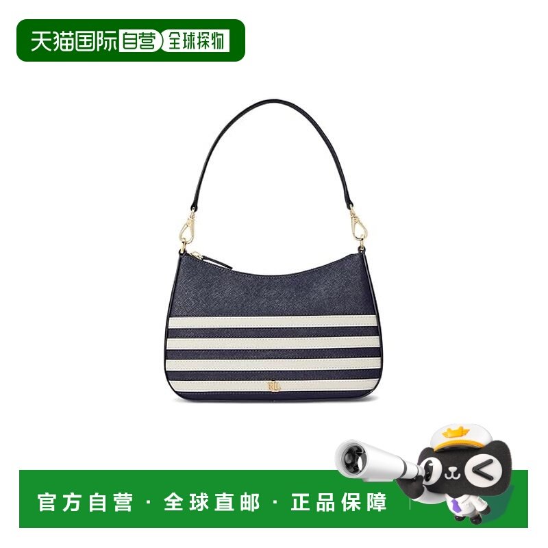 香港直邮Lauren Ralph Lauren 女士 Danni 条纹皮革中号包包,箱包皮具/热销女包/男包,通用款女包,淘宝优惠券,粉丝福利购,淘宝优惠卷