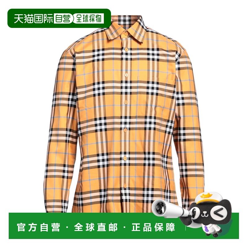 1h可退 香港直邮Burberry 巴宝莉 男士 花纹衬衫 orange橙色 舒适,男装,衬衫,淘宝优惠券,粉丝福利购,淘宝优惠卷