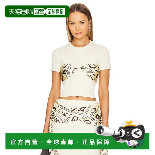1h可退 香港直邮Nanushka 女士 灰白色 Binno T 恤 NW24SSTP009