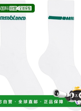 1h可退 香港直邮Casablanca 男士 白色 Casa Sportive 中筒袜 AAW