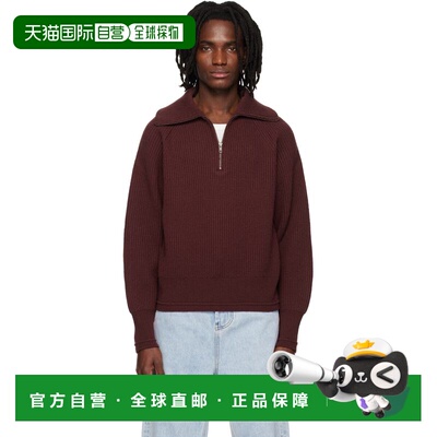 香港直邮Entire Studios 男士 酒红色 Blimp Quarter Zip 毛衣 ES
