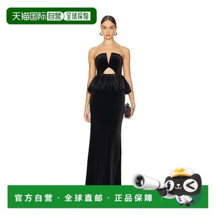 香港直邮Self 连衣裙 Portrait 天鹅绒收腰长款 SC240 女士 1h可退