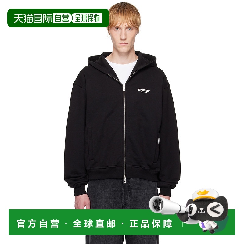 1h可退 香港直邮Represent 男士 黑色 Owners Club Zip 连帽衫 OC
