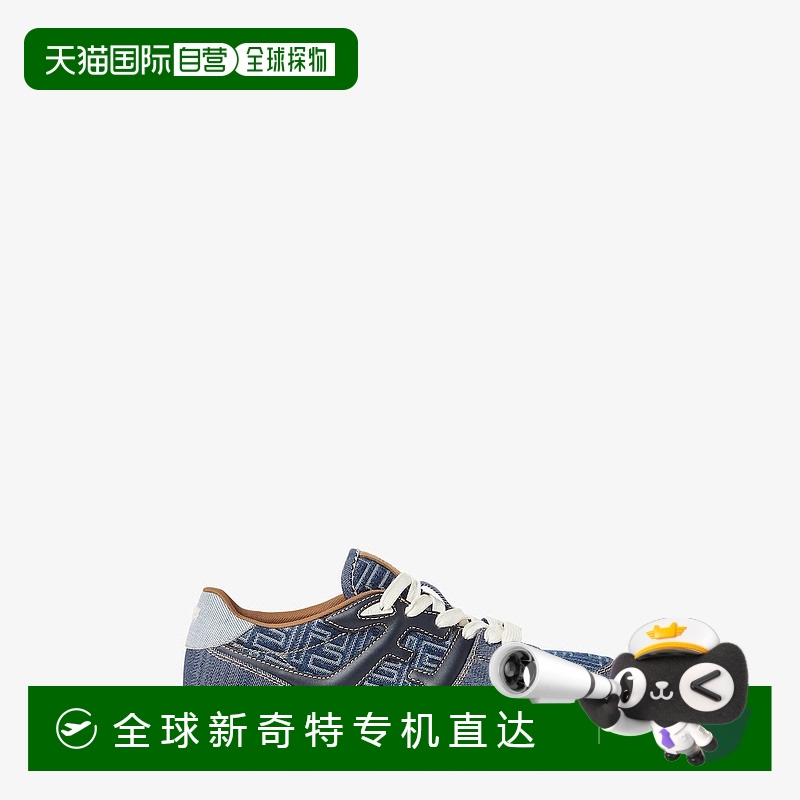 1h可退 欧洲直邮FENDI/芬迪蓝色 FF 提花低帮鞋