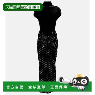 1h可退 香港直邮alaia 女士 天鹅绒针织酒会礼服 black黑色 舒适