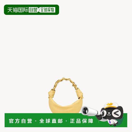自营欧洲直邮YSL圣罗兰 AMALIA女士柠檬黄羔羊皮迷你Hobo包