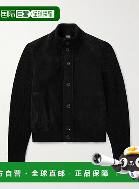 香港直邮1h可退 zegna 杰尼亚 男士 山羊皮边织纹-羊绒夹克 UGK8P