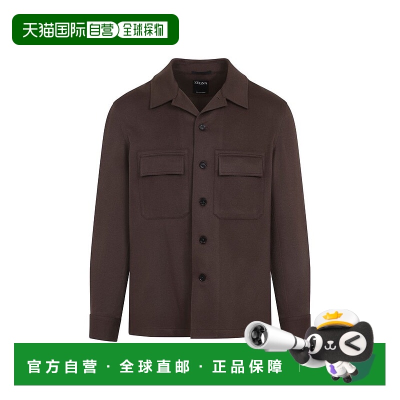 1h可退 香港直邮Zegna 杰尼亚 男士 傑尼亞長袖扣襯衫 UGV46A2SOT