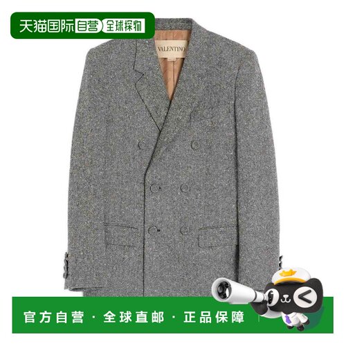 香港直邮valentino 华伦天奴 男士 双排扣夹克 7V0CEJ25B4K0ANGRE