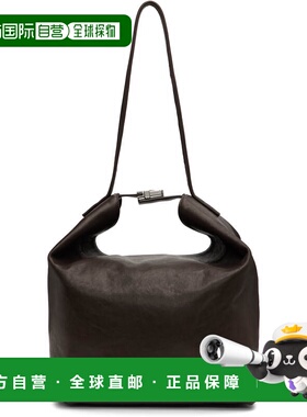 1h可退 香港直邮BY FAR 女士 棕色 Maxi Bea Creased Leather 单