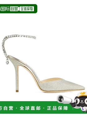 香港直邮JIMMY CHOO Saeda 水晶裹踝带高跟鞋 Women crov