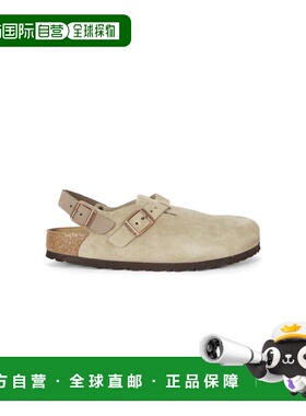 自营欧洲直邮Birkenstock Tokio系列灰褐色麂皮可调节后跟扣带包