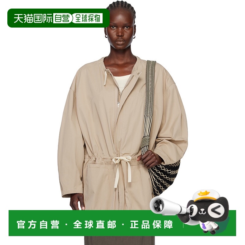 香港直邮Lemaire 女士 米色拉链派克大衣 OW1129LF1352