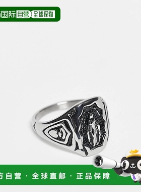 1h可退 香港直邮ASOS 男士 Mary signet 设计防水不锈钢色调戒指(