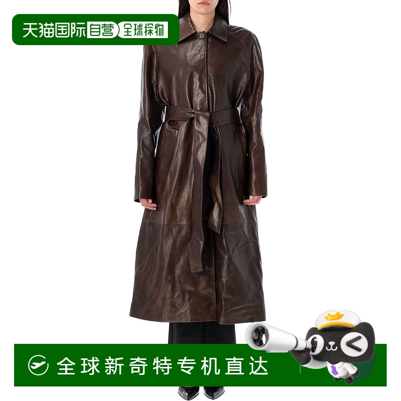 1h可退 香港直邮magda butrym 女士 皮革大衣 293725BROWN
