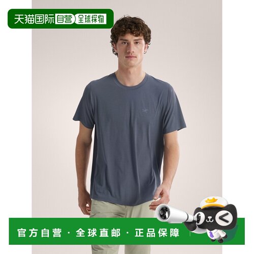 自营1h可退 欧洲直邮Arcteryx始祖鸟 Cormac 男士深灰蓝色圆领短T