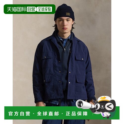 自营欧洲直邮Ralph Lauren拉夫劳伦 男士海军蓝实用工装衬衫