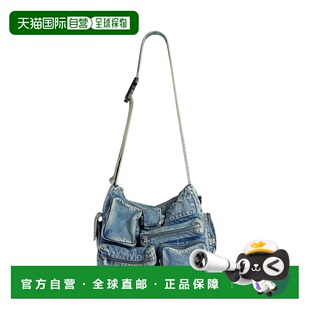 自营欧洲直邮Balenciaga巴黎世家 Superbusy男士蓝色棉logo标识单