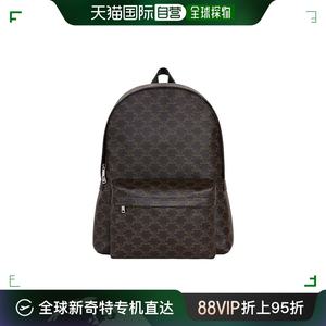 欧洲直邮CELINE/赛琳 23新款男士中号黑色帆布配皮拉链开合双肩包