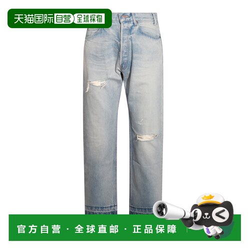 香港直邮CELINE 男士牛仔裤 2N785033SCAU3 AW2024 蓝色 腰带环牛