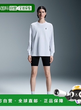自营欧洲直邮On昂跑Club系列女士白色有机棉长袖T恤