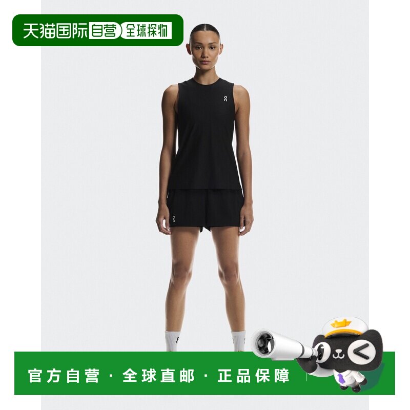 自营欧洲直邮On昂跑 Court女士黑色聚酯纤维速干二合一网球短裤