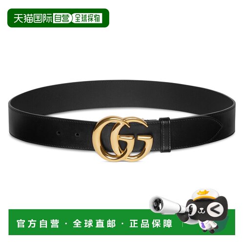 1h可退 香港直邮Gucci 古驰 男士 饰闪亮搭扣GG Marmont系列宽版