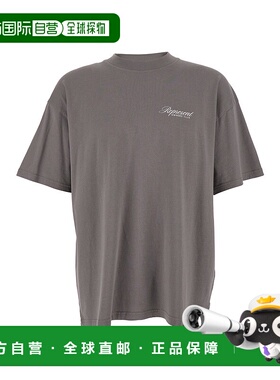 1h可退 香港直邮Represent 男士 Lettering on Front 灰色圆领带L