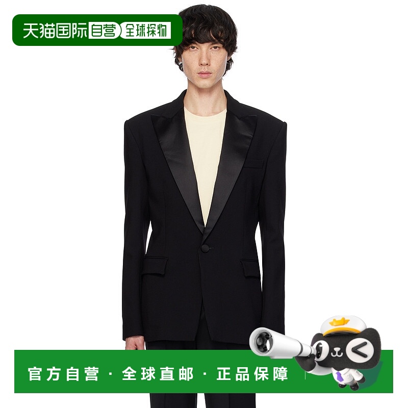 香港直邮Balmain 巴尔曼 男士 黑色戗驳领西装外套 CH1SE035ME25