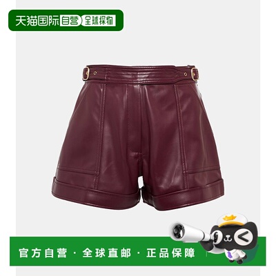 1h可退 香港直邮Simkhai 女士 Chace 仿皮短裤 001397 red红色 舒