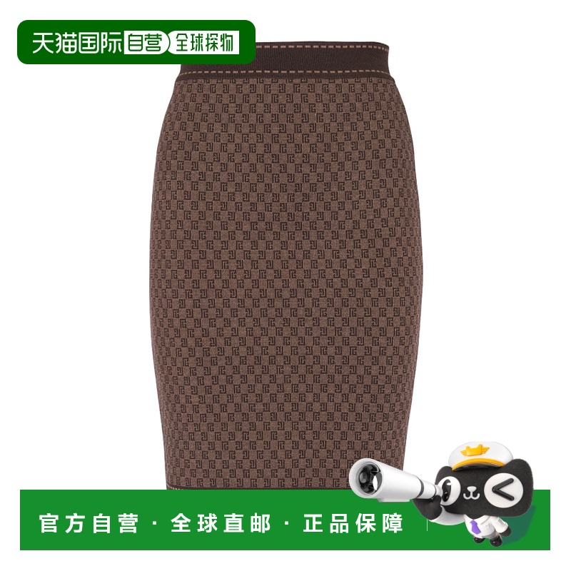 香港直邮Balmain 迷你字母图案提花半身裙 BF0LC008KF23