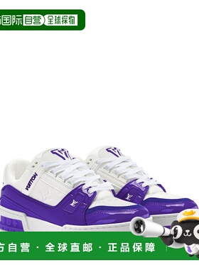 自营欧洲直邮LV路易威登 男士紫色皮革老花图案运动鞋