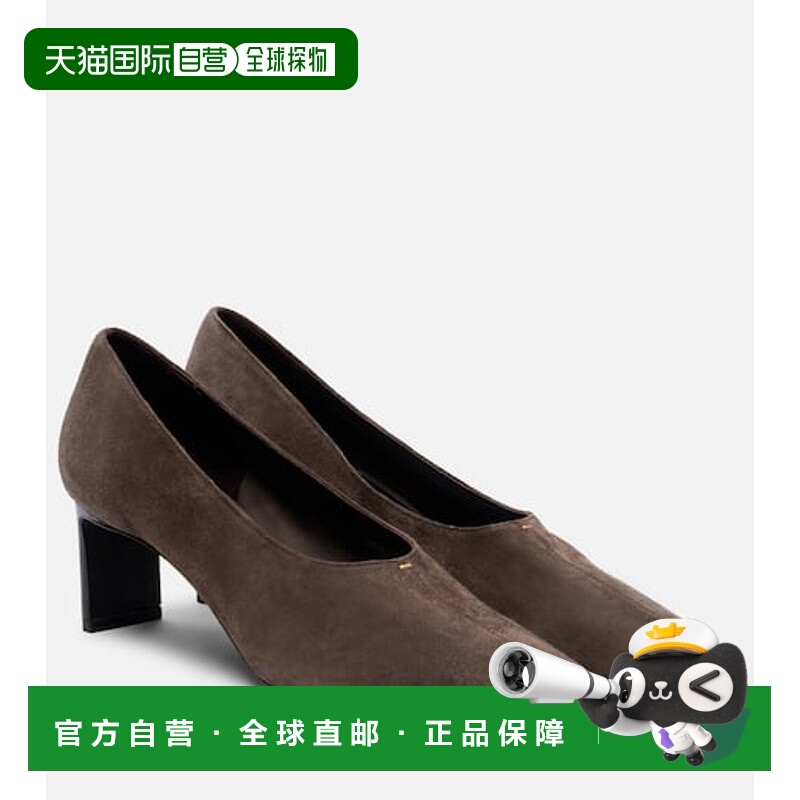 1h可退 香港直邮KHAITE 女士 Celia 50 绒面革浅口鞋 brown棕色