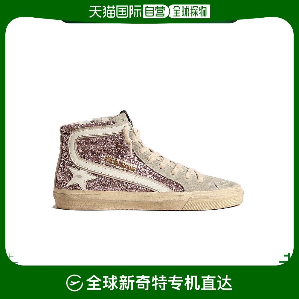 自营|golden goose黄金鹅女士小脏鞋紫色亮片高帮时尚舒适百搭