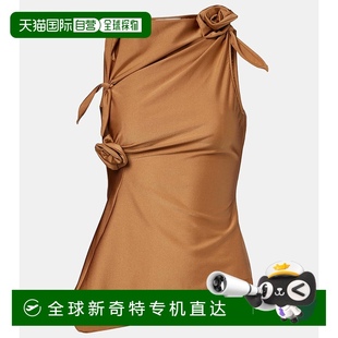 饰剪口缎面上衣 1小时内可退 花朵装 香港直邮Coperni brown 女士