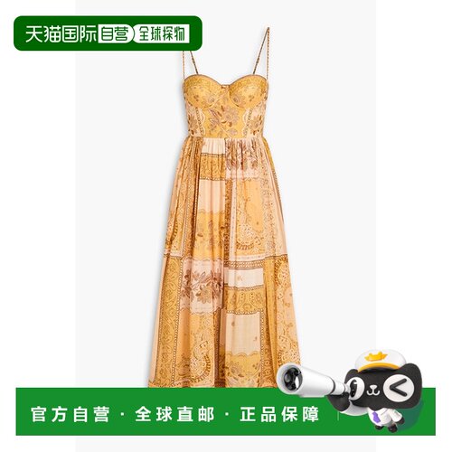 香港直邮ZIMMERMANN 女士 印花棉质中长连衣裙 4236DSS252MUSTARD