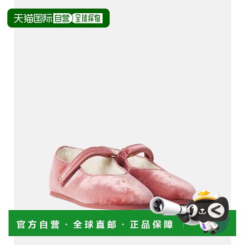 香港直邮Bonpoint 女童 Ellaro 天鹅绒玛丽珍平底鞋童鞋童装