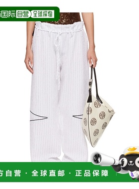 香港直邮Tory Burch Cotton Baggy 长裤 175600休闲裤阔腿裤