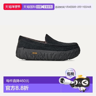 自营欧洲直邮UGG Ascot男士羊毛黑色厚底一脚蹬拖鞋