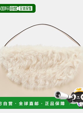 香港直邮TOT&Ecirc;ME 女士 T-Lock 大号皮毛饰边肩包斜挎包