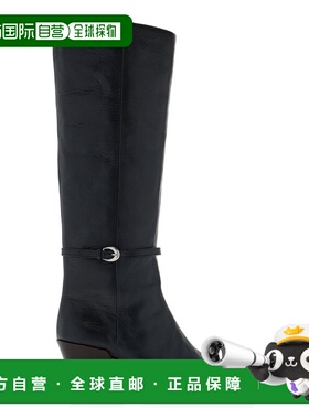 1h可退 香港直邮Staud 女士 Austen 皮质及膝靴子 black黑色 舒适