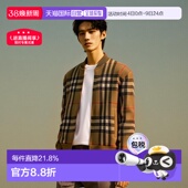 自营Burberry 博柏利羊毛撞色格纹满印拉链针织新年礼物