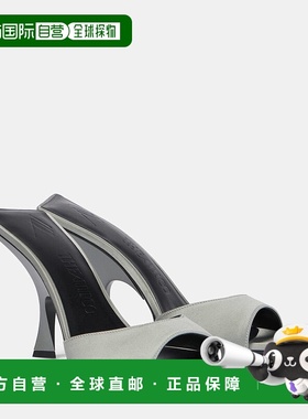 1h可退 香港直邮The Attico 女士 Ester 95 绸缎凉拖 grey灰色 舒