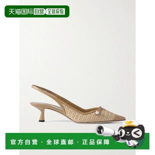 Jimmy Choo 周仰杰 女士 Amita 45 人造珠宝装饰皮革边拉高跟女鞋