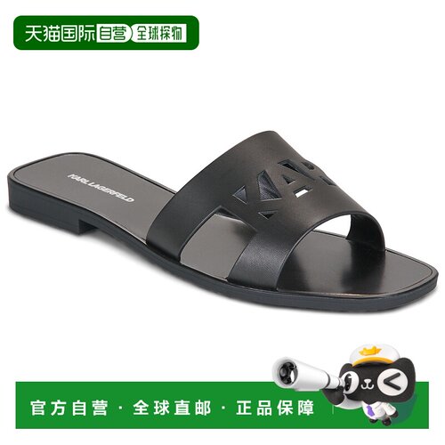 欧洲直邮Karl Lagerfeld卡尔拉格斐鞋子女拖鞋黑色SKOOT III Karl