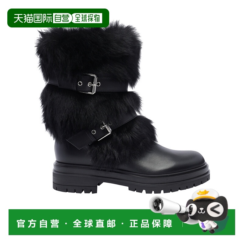 香港直邮Gianvito Rossi 圆头短筒靴 G7298420GOMCF1NENE厚底鞋