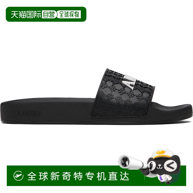 1h可退 香港直邮AMIRI 男士 黑色 MA Quad 拖鞋 AMFOSL1005