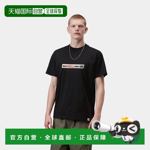 自营欧洲直邮Carhartt WIP Bumper Stickers男士黑色棉质印花短袖