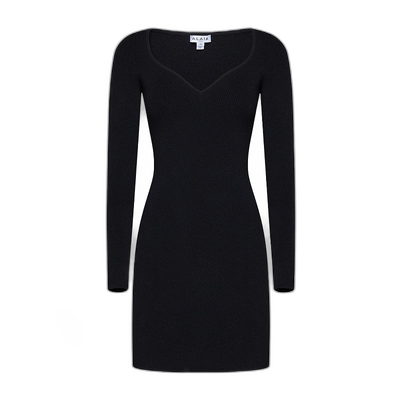 香港直邮Alaia 长袖V领连衣裙 AA9R23534M796